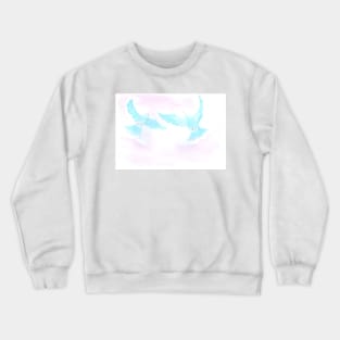 Watercolor, pair of doves, love and wedding. Flying birds. art decoration, sketch. Illustration hand drawn modern Crewneck Sweatshirt